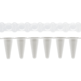 PCR strip 0.1mL 8-strip tubes, Optical flat cap, Wit