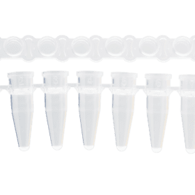 PCR strip 0.2mL 8-strip tubes, Optical flat cap, Naturel