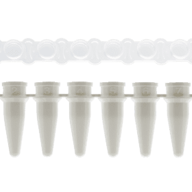 PCR strip 0.2mL 8-strip tubes, Optical flat cap, Wit