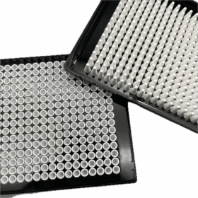 40uL PCR Plaat, 384-wells, Full-Skirt, Witte Tube + Zwart Frame