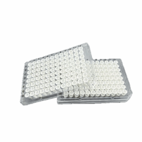 0.2mL PCR Plaat, 96-wells, Full-Skirt, Witte Tube + Clear Frame (Zwarte Markering)