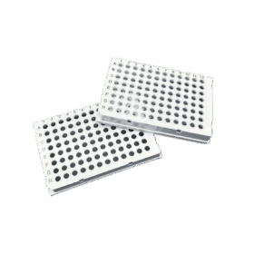 0.1mL PCR Plaat, 96-wells, Full-Skirt, Clear Tube + Wit Frame (Zwarte Markering)