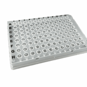 0.1mL PCR Plaat, 96-wells, Full-Skirt, Clear Tube + Clear Frame (Zwarte Markering)