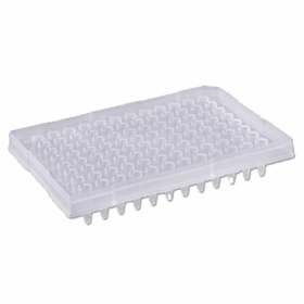 0.1 mL PCR Plaat, 96-wells, Semi-Skirt, Witte Tube + Clear Frame