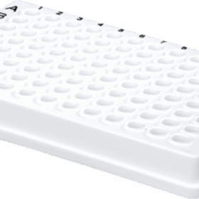 0.1mL PCR Plaat, 96-wells, Full-Skirt, Witte Tube + Wit Frame (Zwarte Markering)